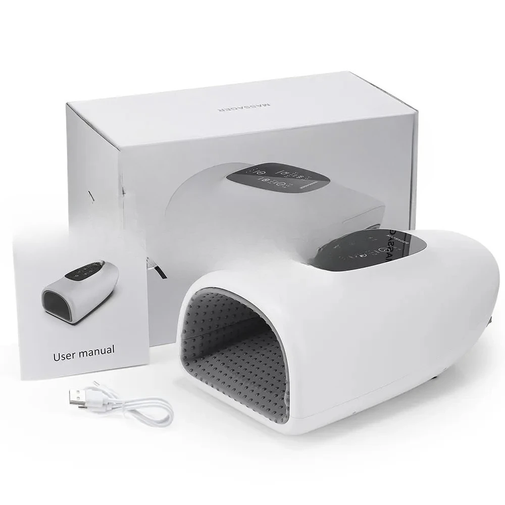 

Электрический массаж ладони, подушка безопасности, обертывание, прессовый массажер для рук, глубокое сжимание, разминание, 3 режима, горячий компресс, массаж рук