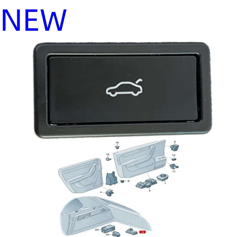 NEW trunk tailgate trunk lid switch button auto parts Applicable to Audi/A4/A6/A7/A8/Q5/Q7 OE:3D0959831D