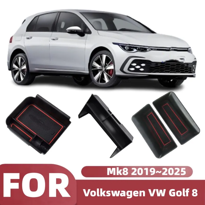 

For Volkswagen VW Golf 8 Mk8 2019~2025 Car Seat Gap Filling Case Armrest Storage Box Co-pilot Layered Organizer Case Accessories