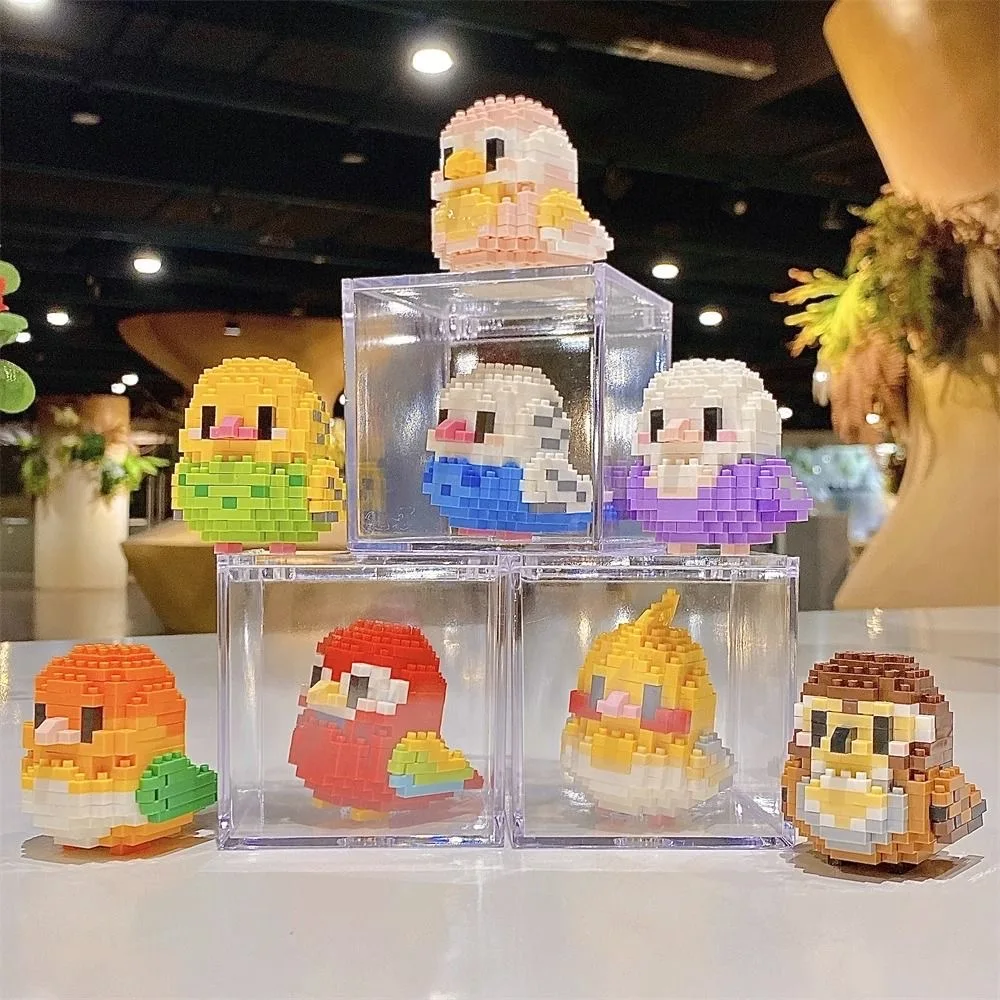 12 style Kawaii Mini Building Blocks 3D Bird Series Cute Parrot Model Bricks Educational Building toys for Kids Gifts