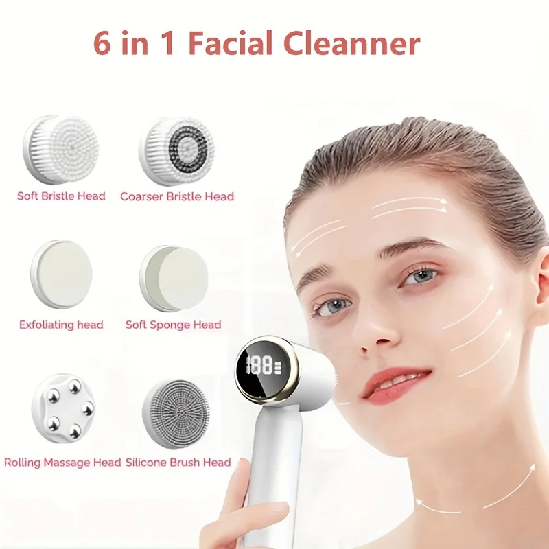 Rechargeable  Face Cleanser - 3 Speed Adjustment, Waterproof Silicone, Pore Cleaning - MZ-400