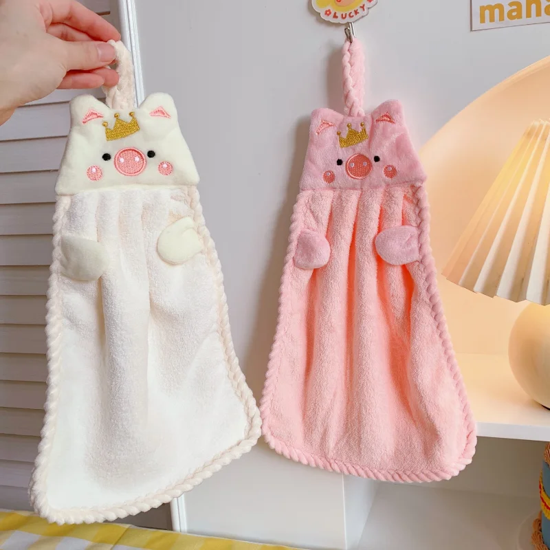 

Hand Towels Coral Fleece Anime Hanging Towel Absorbent Towels Children Hand Towels Cute Towels Penguin Duck Towels Low Price