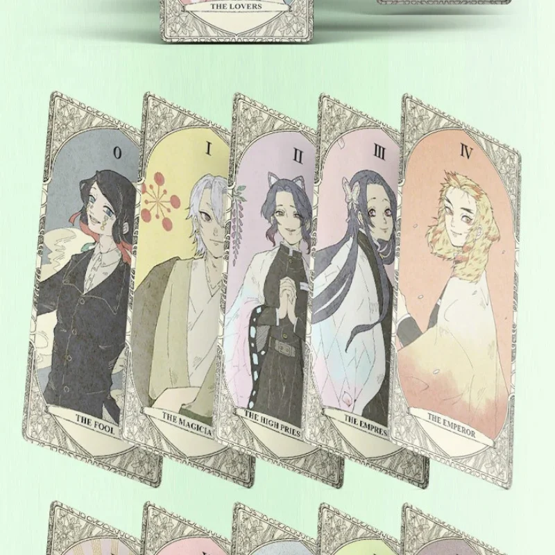 Anime 22 Buah Demon Slayer Slayer Tarot Tanjirou Nezuko Kimetsu No Yeyang Kartu Tarot Alat Peraga Cosplay Permainan Genshin Hadiah Kartu Dampak