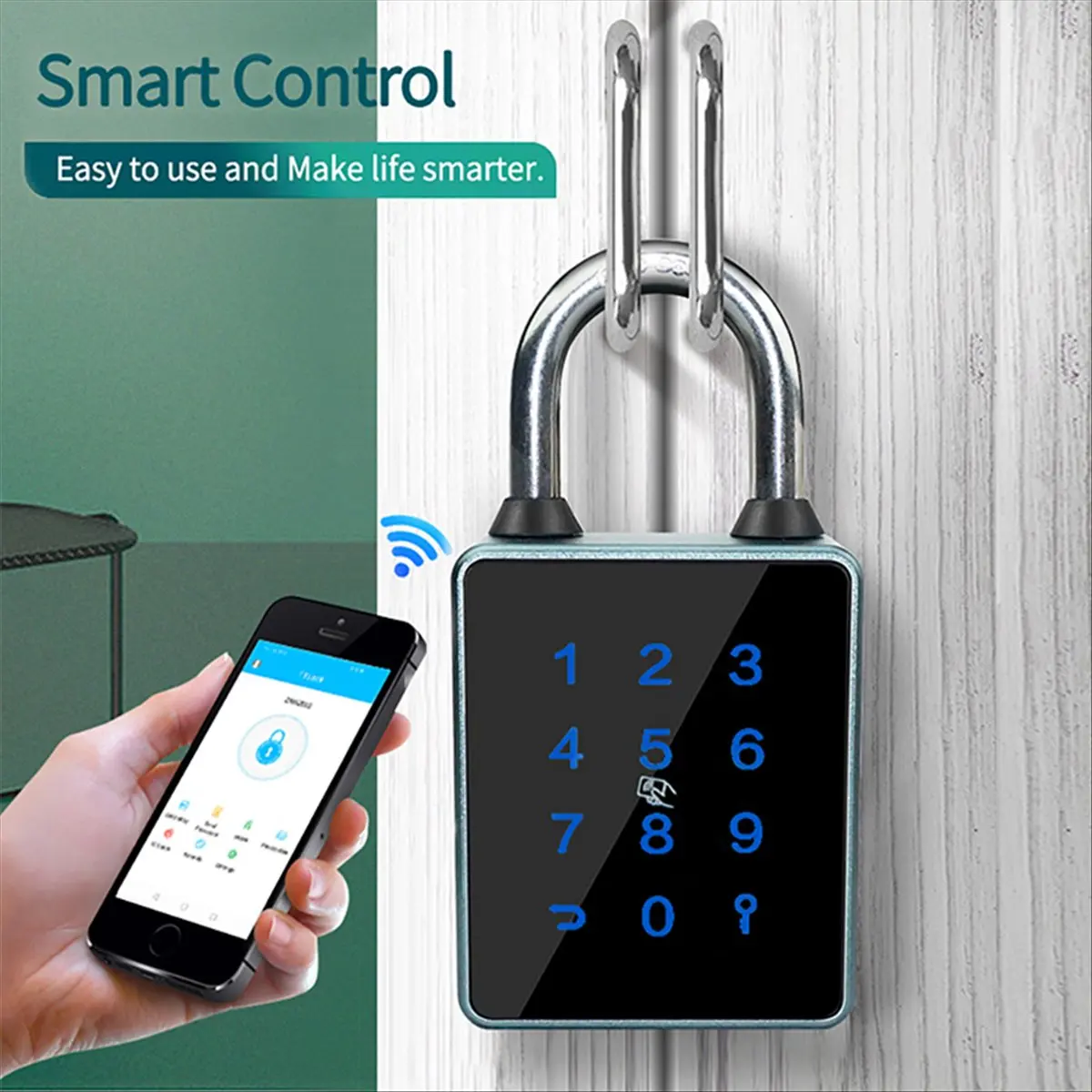 TTLock Password Bluetooth Padlock Touch Screen RFID IC Card Key Home Security Waterproof Cabinet Electronic Padlock