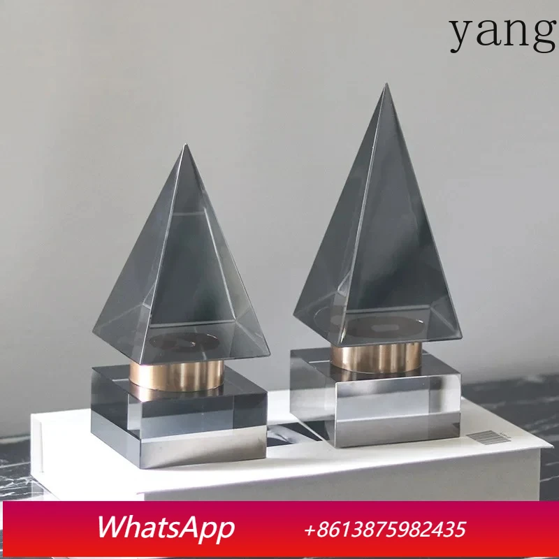 

Geometric Cone Crystal Ornament Desk Decoration Modern Craft Creative Geometric Artwork Statue