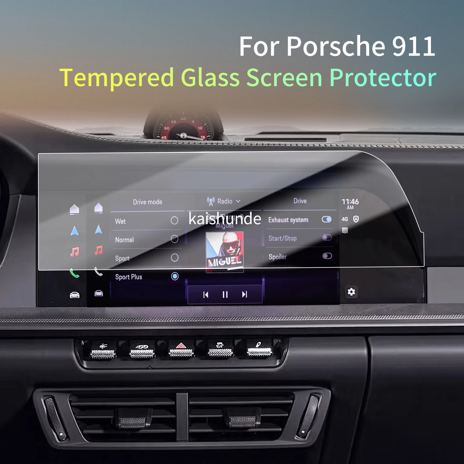 Car Stickers Meters Protector For 26 Porsche 911 Tempered Glass Protective Film Display Navigation Vehicle