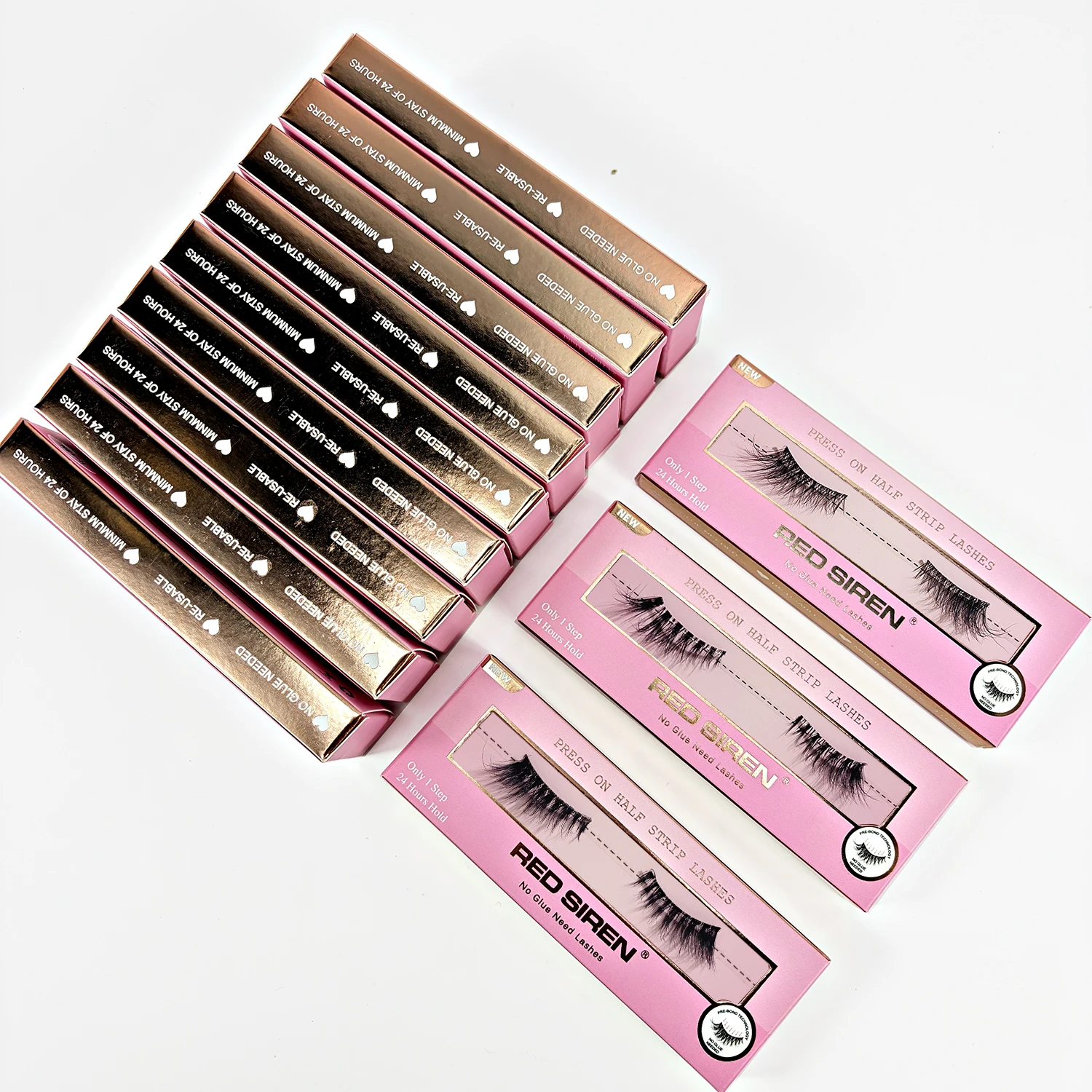 5/10/30/50 paires demi-cils auto-adhésifs en gros sans colle cils bande transparente douce naturel Faux cils de vison sans colle cils