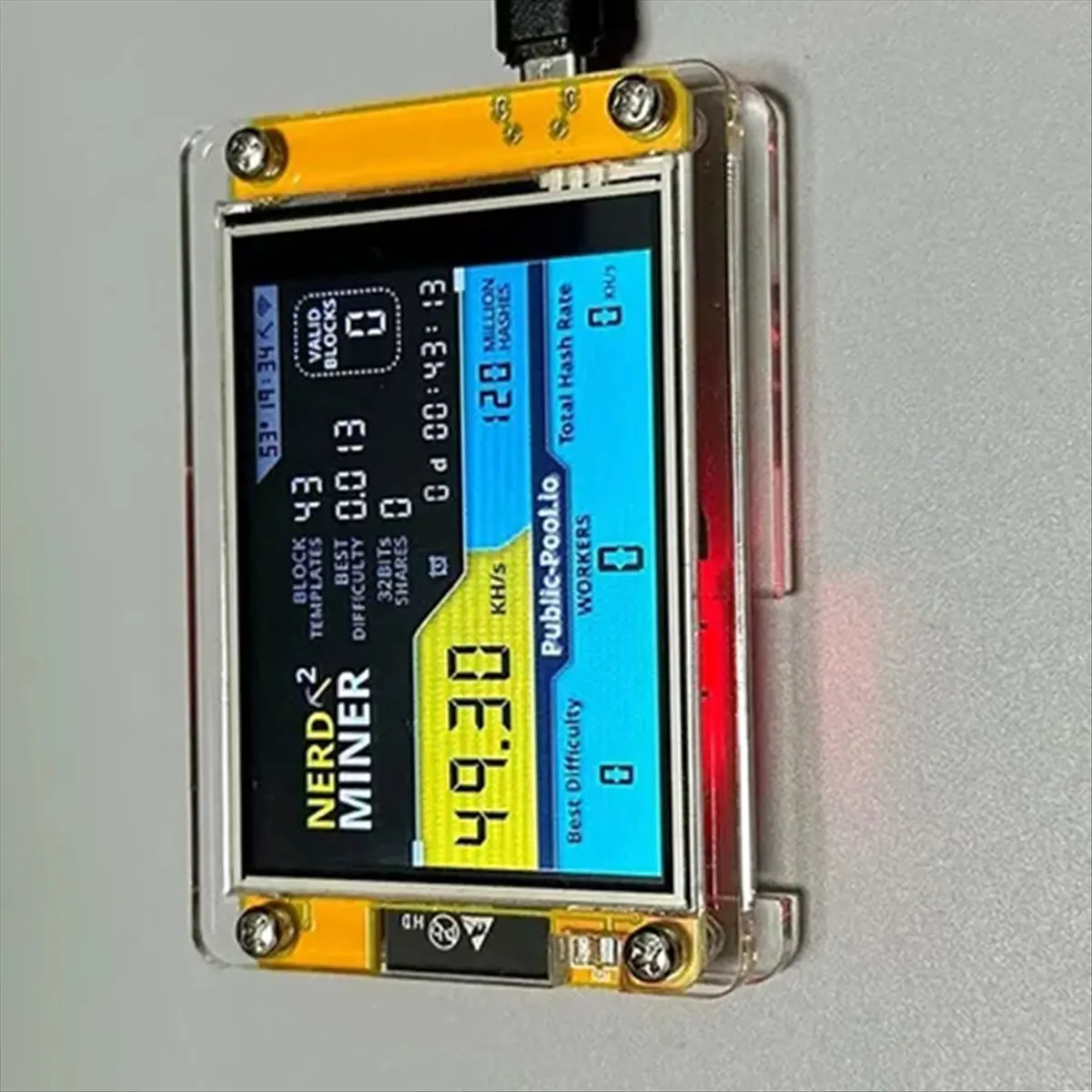 171~Flash New Nerdminer V3 2.8-Inch BTC Solo Lottery Nerd Miner Crypto Solo Mining Machine