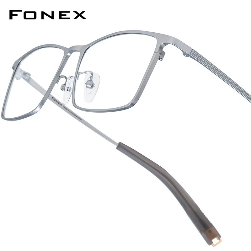 FONEX Titanium Glasses Frame Men New Brand Design Square Eyeglasses Male High Quality Ultralight Japanese Custom Eyewear 85874