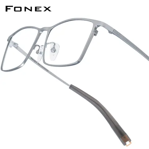 FONEX 티타늄 안경테, 남성용 사각 안경, 신상 브랜드 디자인, 고급 품질, 초경량 일본 비즈니스 안경 85874
