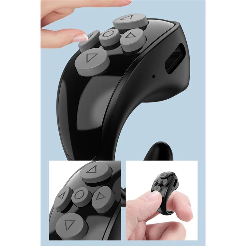Controller FULL-Ring E-Book Page Turner Telecomando istantaneo Anello Controller video musicale Fortiktok IOS Android Laptop Bianco