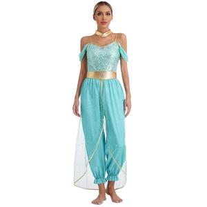 Arabische Prinzessin Cosplay, arabischer Tanz, gestickte Kleidung, Bollywood, traditionelle Party, Halloween Festival, Jasmines 10 Hauptverkauf Fantasy India Sexy Frau - №1