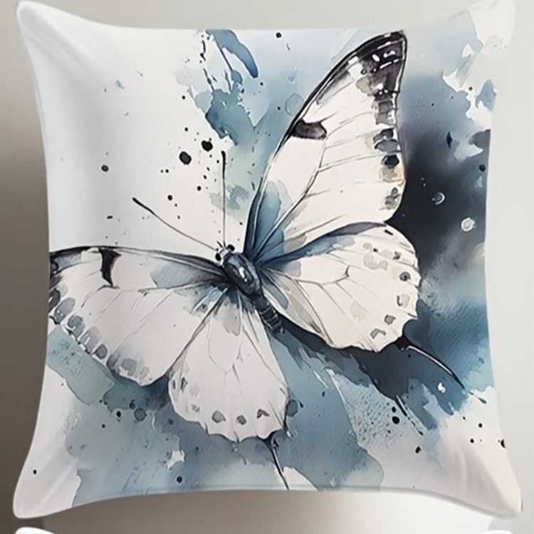 

Акварельная синяя бабочка, креативный дизайн, наволочка, подходит для дивана, автомобиля, спальни, декоративная наволочка, наволочка