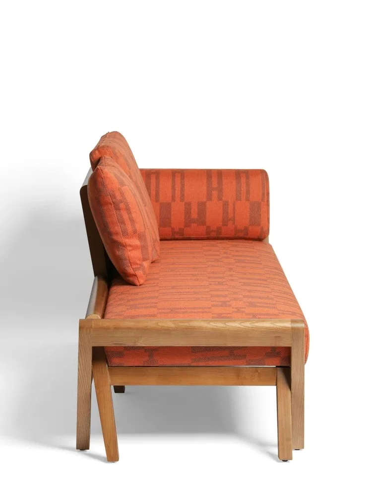 

Sofa bed dual-purpose lazy recliner solid wood fabric bench study bed