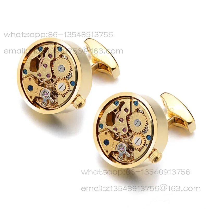 High-end French Cufflinks Mechanical Movement Cufflinks Men's Novel Design Light Luxury Shirt Shirt Cuff Buckle Gift