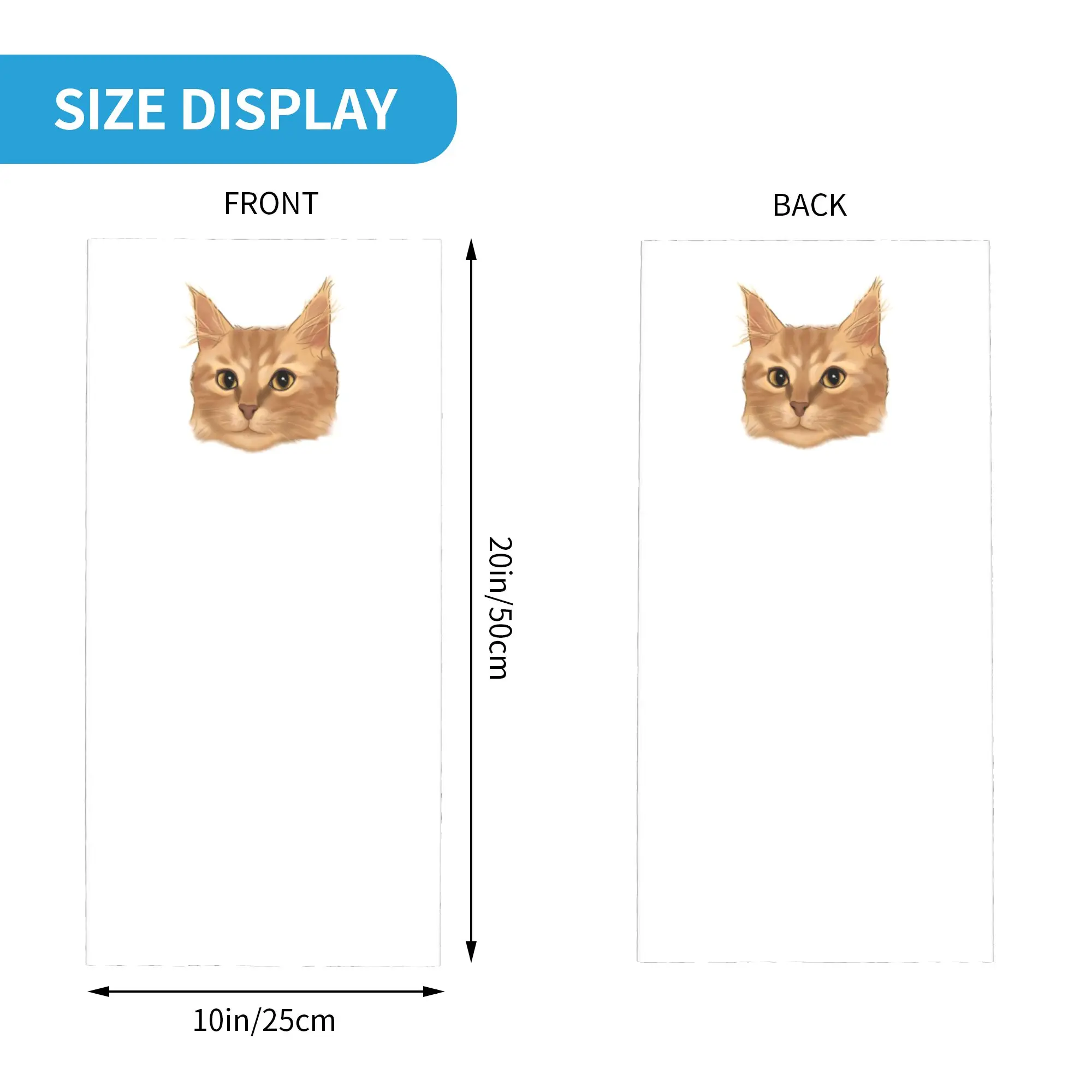 Orange Tabby Cat Portrait Bandana Neck Gaiter Printed Mask Scarf Multi-use Face Mask Cycling Unisex Adult Winter