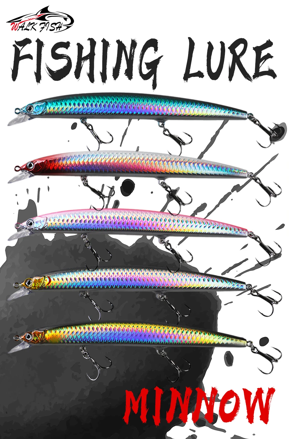 WALK FISH 1 Stück 150mm 22g Testar Big Minnow Angelköder Schwimmende Wobbler Künstlicher Harter Köder Plastikfisch für Karpfen, Forelle, Seebarsch – Detail 1