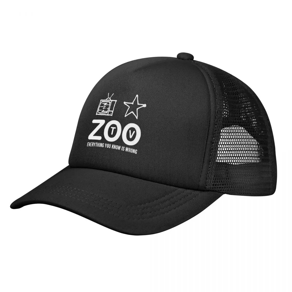 Casquettes de baseball en maille ZOO U2 Band TV pour adultes, casquette de camionneur extérieure, chapeaux de travail, casquettes de soleil en polyester réglables, chapeau de camionneur lavable