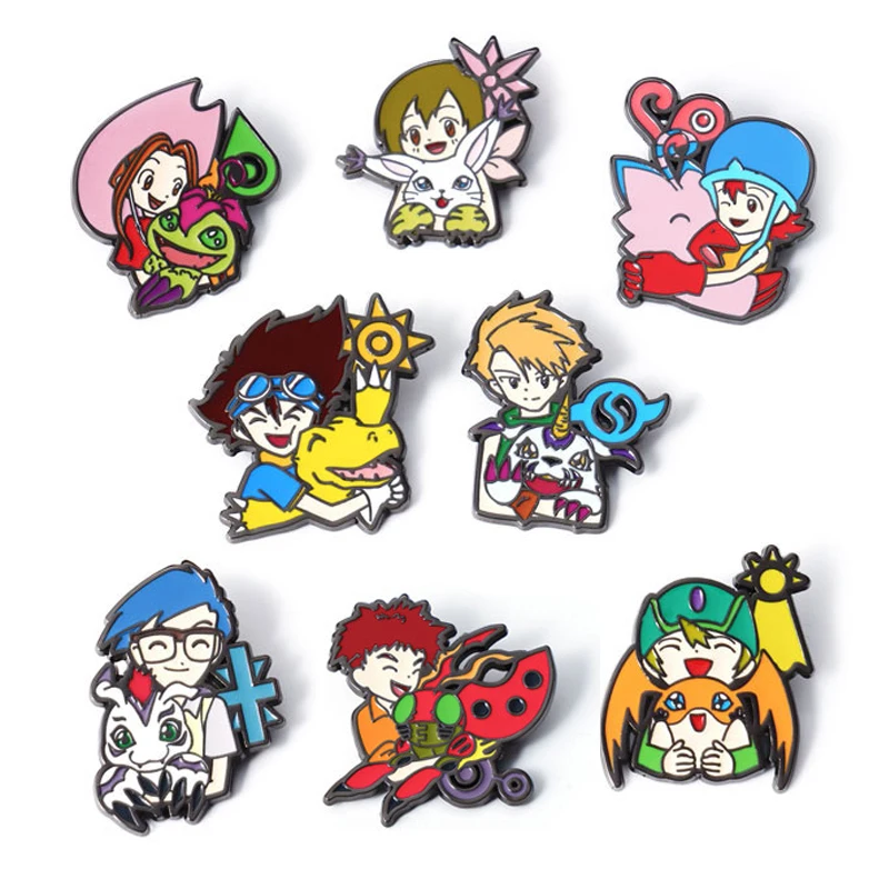 Japanese Digimon Anime Lapel Pins for Backpacks Manga Brooch Cute Enamel Pin Pines Metal Fashion Jewelry Accessories Gifts