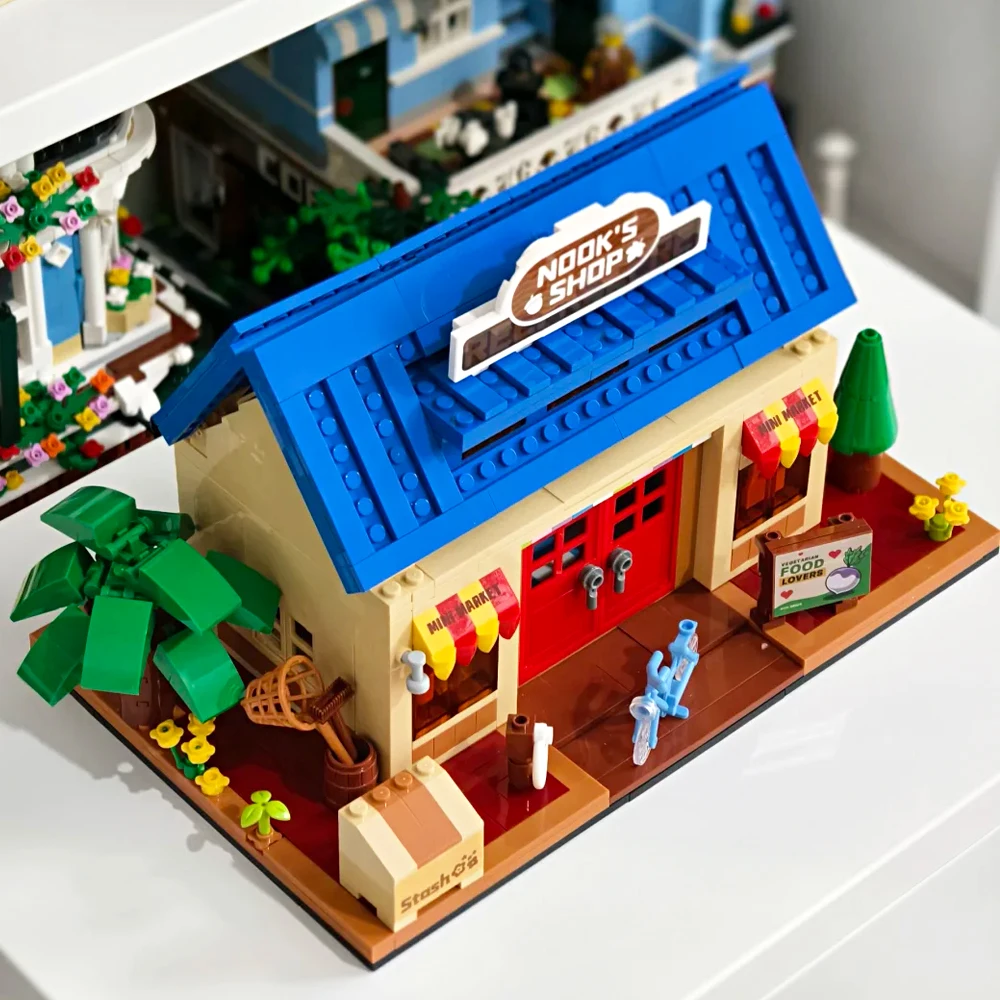 Magasin d'experts créatifs, vue sur la rue, Architecture Moc, blocs de construction de conception modulaire, modèle en briques, jouet éducatif, cadeau, 840 pièces