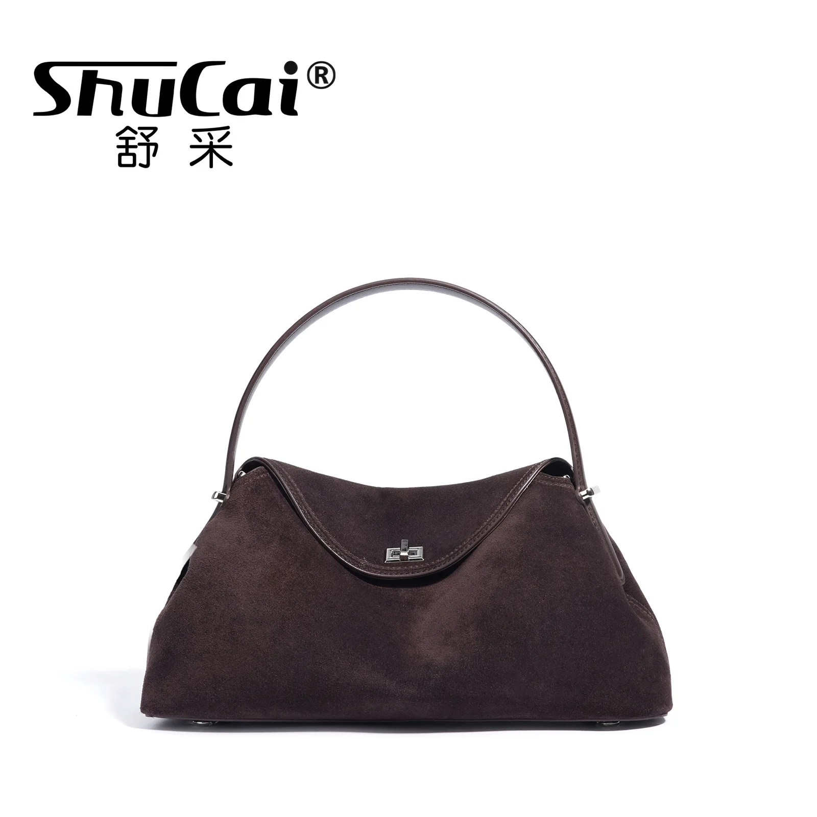 

Натуральная универсальная женская сумка-тоут для боулинга из матовой замши из воловьей кожи, женская сумка через плечо, благородная сумка, осень-зима