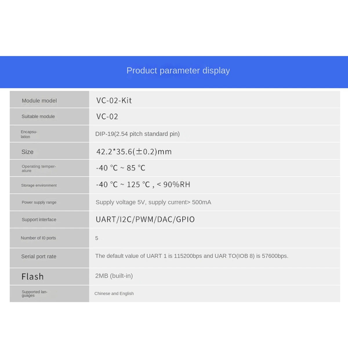 Efficient VC-02-Kit High Quality Replacement AI Intelligent Offline Development Board Voice Recognition Control Module