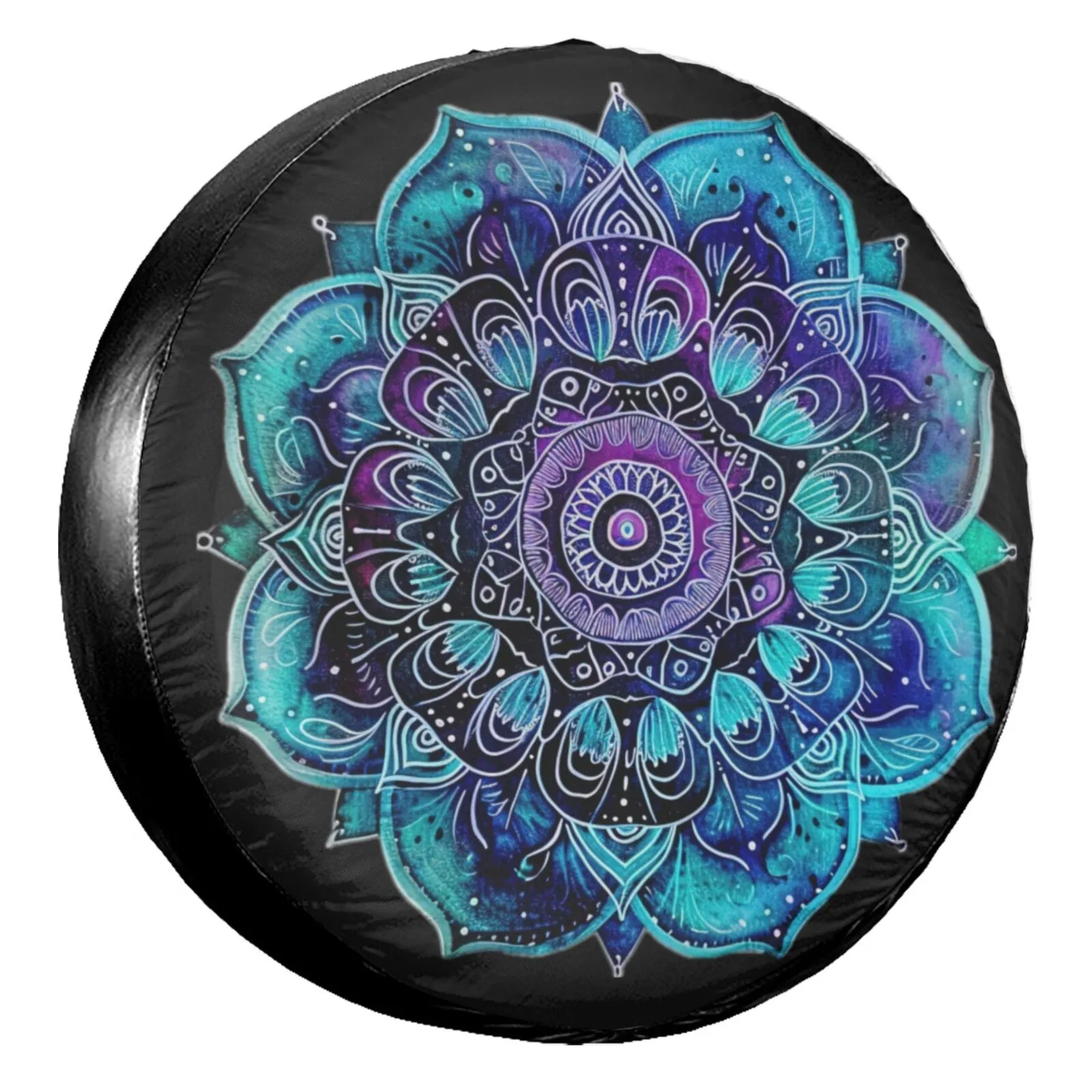 Teal Purple Mandala Reserveradabdeckung, wasserdicht, Sonnenschutz, Outdoor-SUV-Zubehör