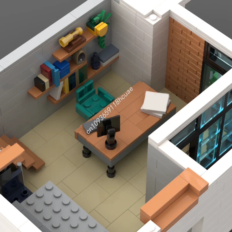 3031 قطعة MOC الحديثة الفاخرة تاون هاوس وحدات نموذج اللبنات البناء هدايا عيد الميلاد لتقوم بها بنفسك لعبة فكرة التعليم الطوب #2