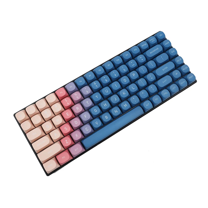 PBT material MA height sunset color scheme 141-key mechanical keyboard personalized cross chrysanthemum personalized keycap