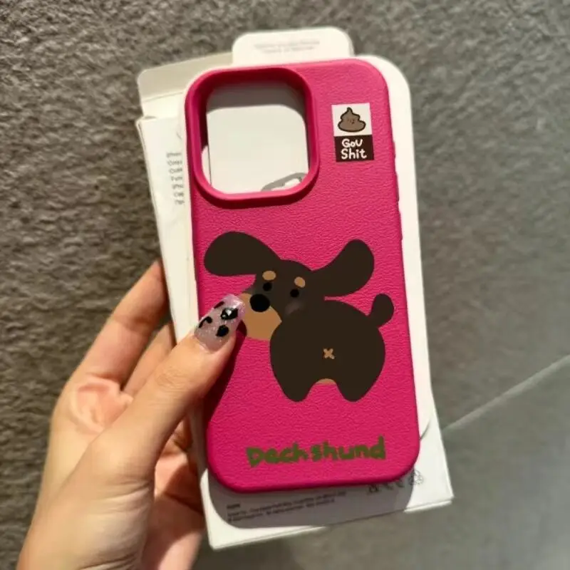 SEIRASSIM cute cartoon dog red phone case for iphone 16 pro max 15 14 plus 13 11 12 p silicone back cover for iphone xs max xr x