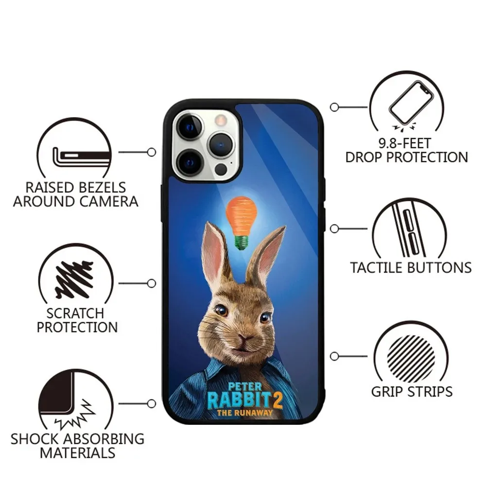 Movie Cute P-Peter Rabbit Phone Case For iPhone 16,15,14,13,12,11,Plus,Pro,Max,Mini Magsafe Magnetic Wireless Charging