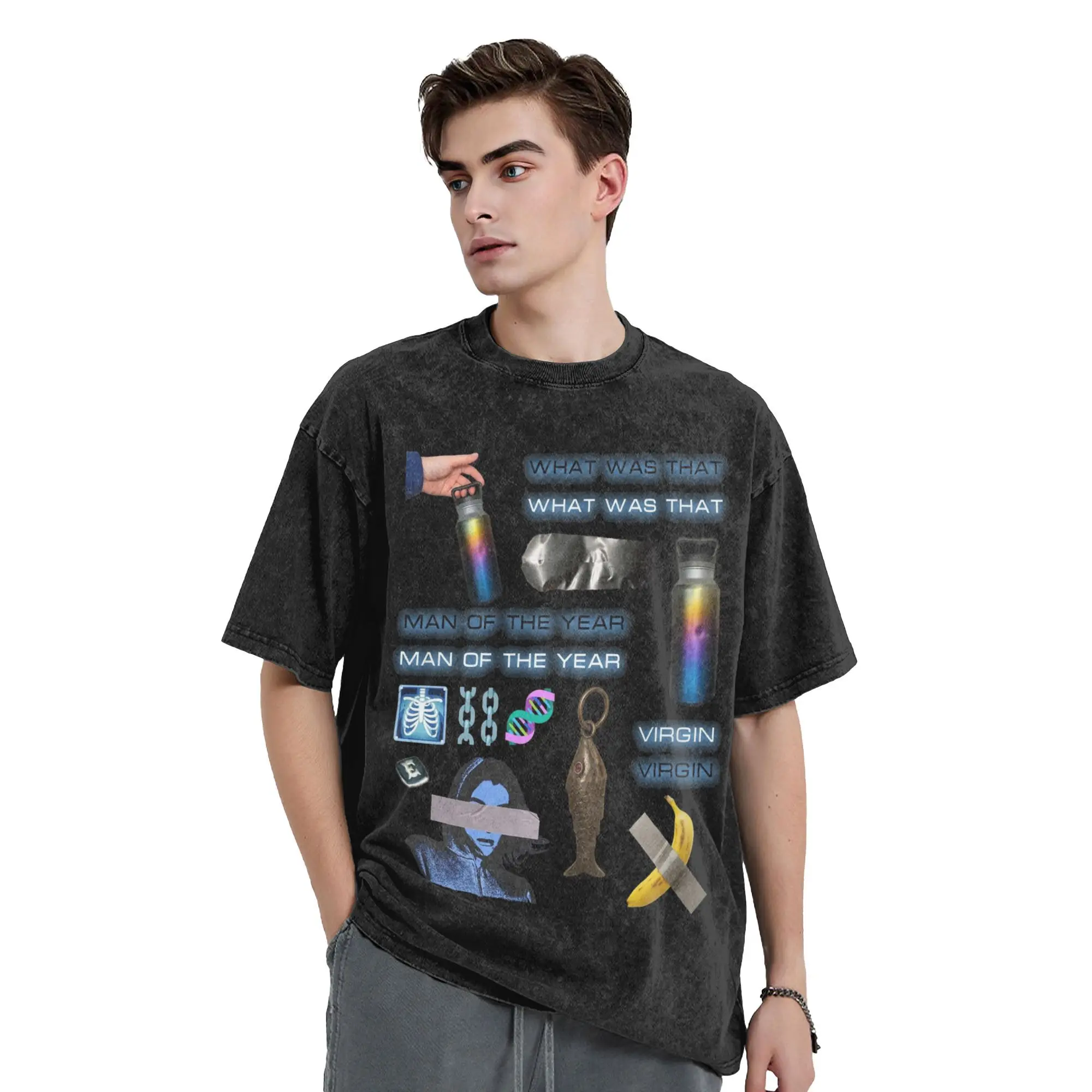 المتضخم غسلها تي شيرت لورد العذراء ألبوم جديد تي شيرتات قطن تتجه تي شيرت للزوجين الصيف Y2K ريترو عادية تيز