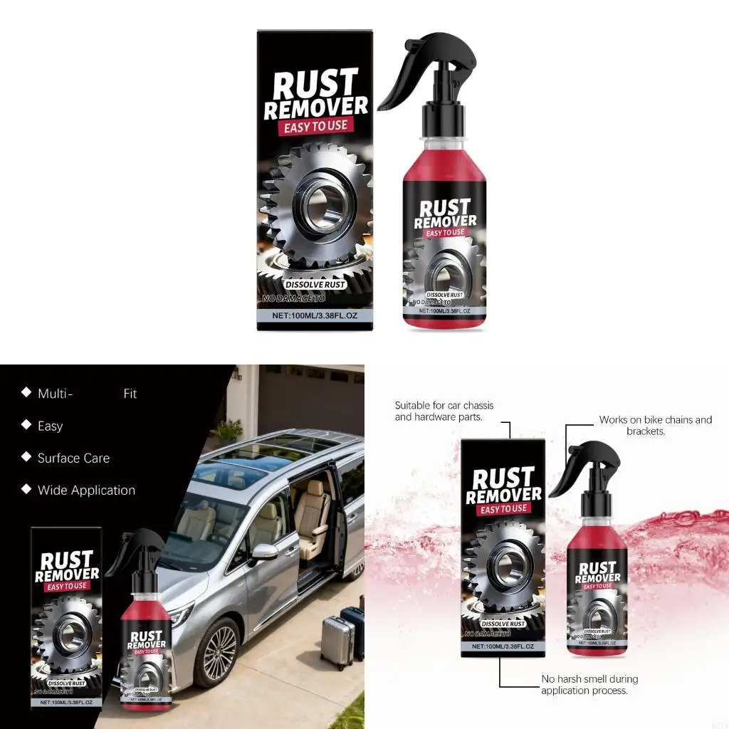 Car Rust Removal Sprayer,Iron Powder Remover,Rustout Instantly Remover Sprayer,Multifunctional Paint Cleaner D7YA
