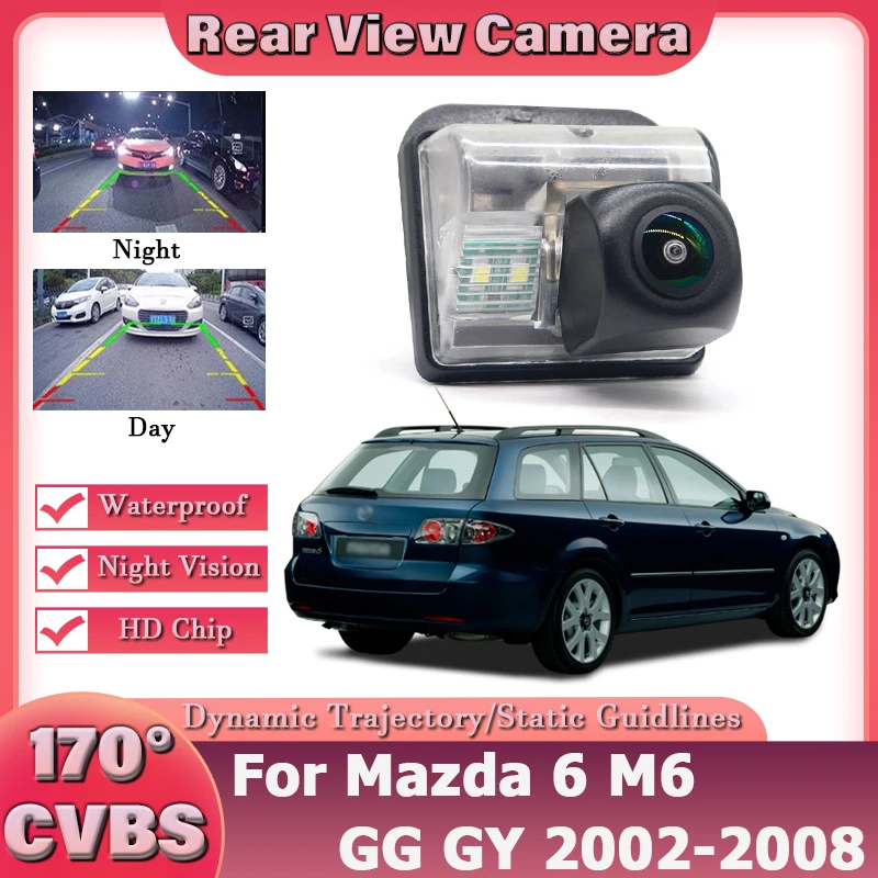 CCD 170° FishEye HD Dynamic Trajectory Car Rear View Camera For Mazda 6 M6 GG GY 2002~2008 CX-5 SUV 2011~2017 CX-7 SUV 2006~2012
