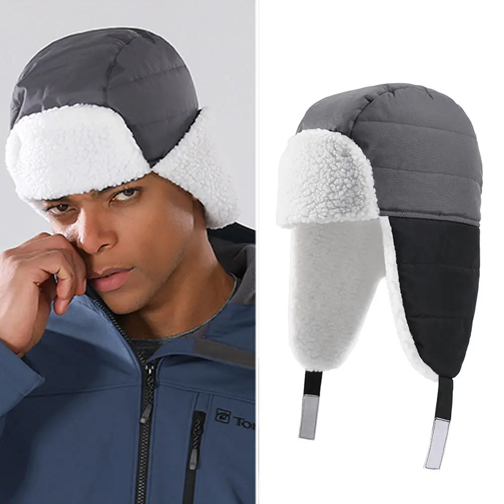 

Winter Hat Polar Fleece Lined Earflap Warm Windproof Ski Cap Lightweight Durable Outdoor Snow 60Cm