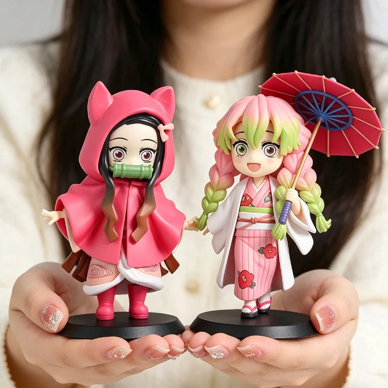 Demon Slayer I LOVE RAINNY DAY Série Figuras Fofas Tanjiro Kamado/Nezuko Kamado/Zenitsu Agatsuma Blind Box Bonecos de Ação Colecionáveis