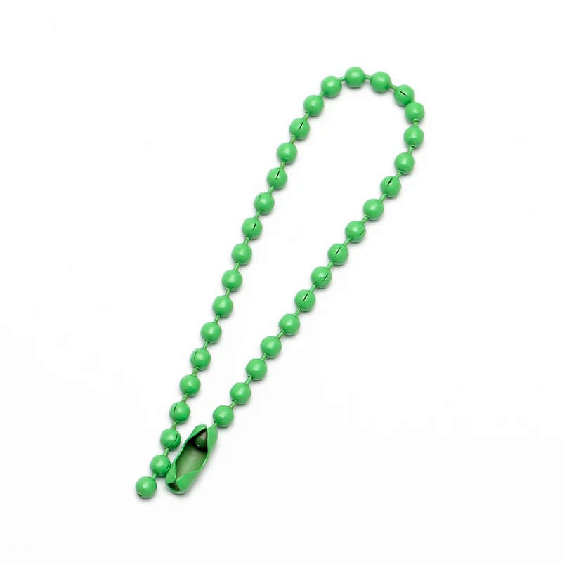 1 paquet de chaînes de perles de boule colorées de 12CM de longueur pour porte-clés/porte-clés/poupées/étiquette étiquette à main connecteur de