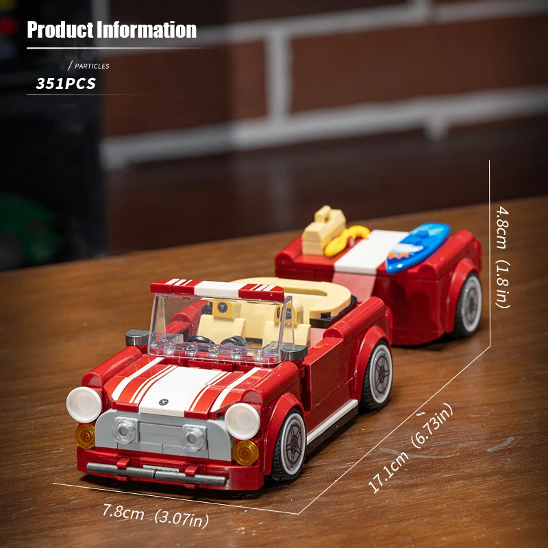 MOC Speed Racer Sportwagen Bouwstenen Technisch Racevoertuig Supercar Garage Scène Montage Bakstenen Speelgoed Kindergeschenken