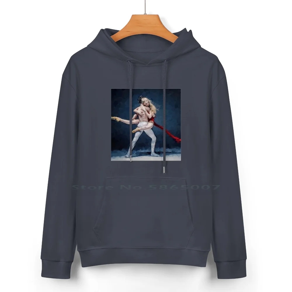 A Step Of Two At The Bolshoi , Ballet A Pas De Deux Portrait Painting Pure Cotton Hoodie Sweater 24 Colors A Step Of Two