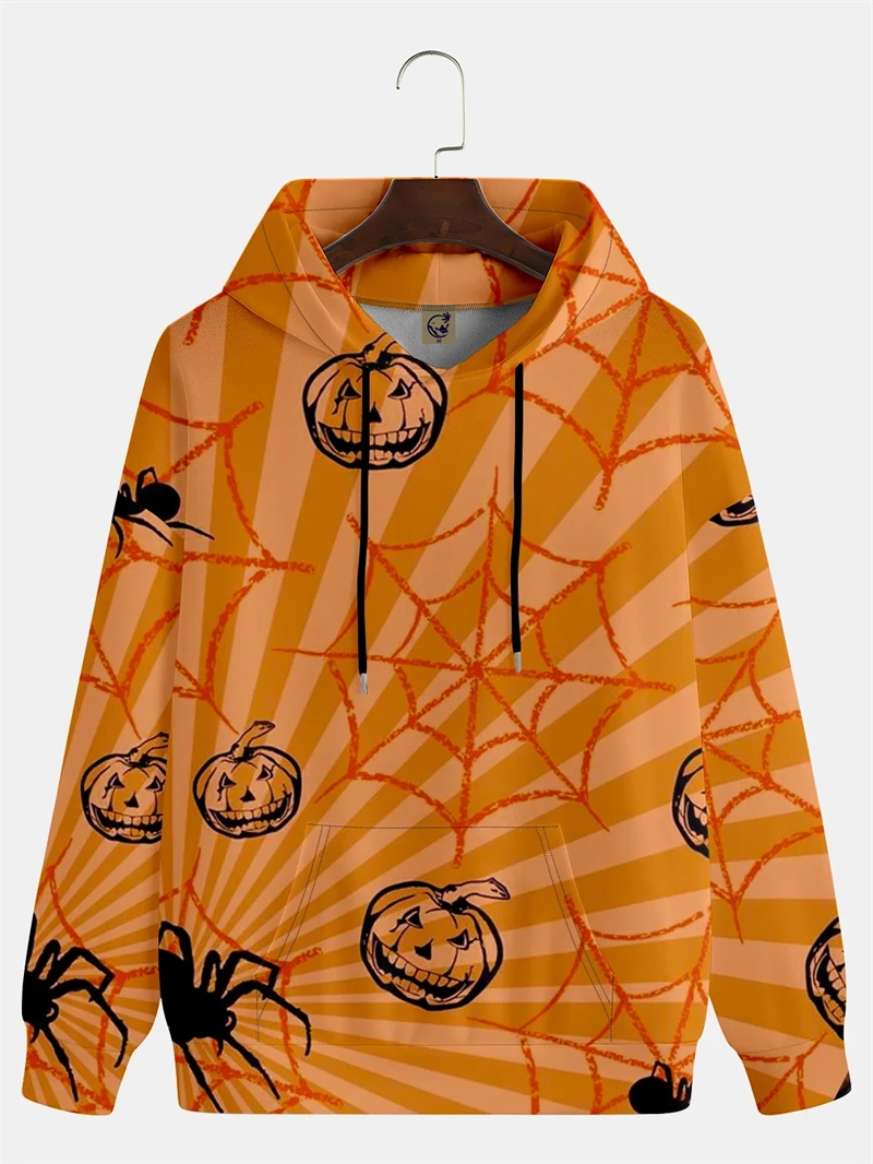 

3D Printed Pumpkin Ghost Graphic Men's Hoodies Halloween Theme Party Hooded Long Sleeve Tops Autumn Daily Casual Unisex Clothing