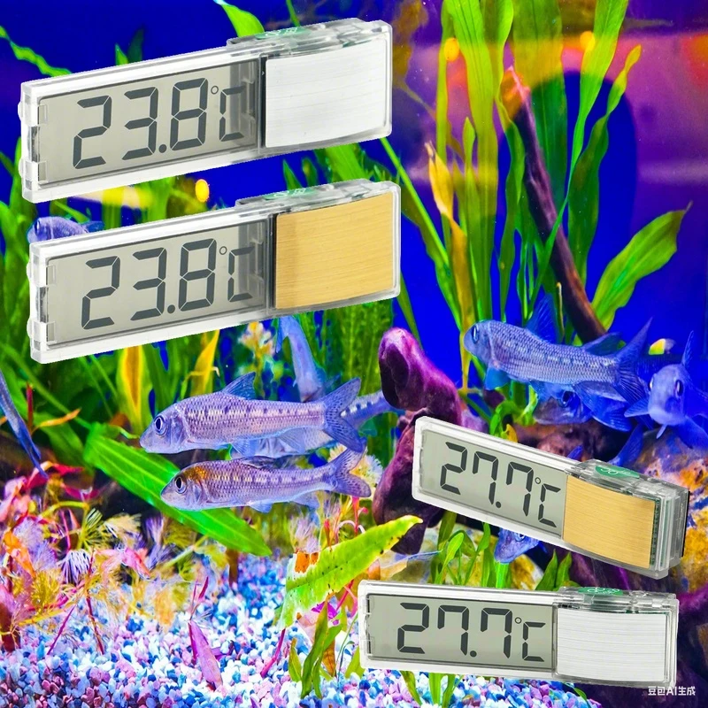 Fish Tank Lcd Digital Aquarium Thermometer Temperature Water Meter Aquarium Temp Detector Fish Alarm Pet Supplies Aquatic