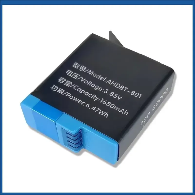 High-Quality 3.85V 1680mAh AHDBT-801 Batteries for Gopro Hero 8 5 6 7black Action Camera Battery Camera Full Decoding Battery
