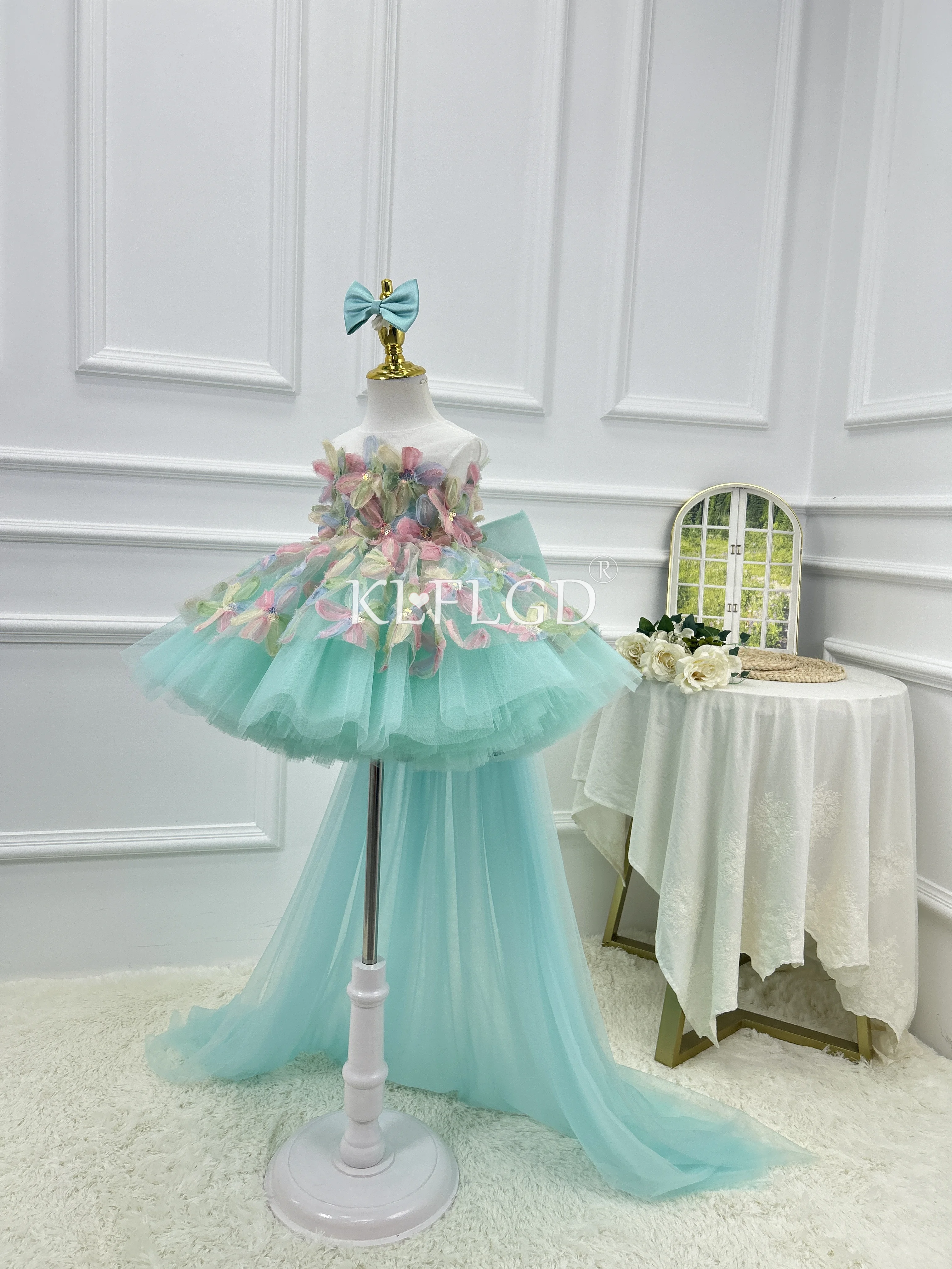 Flower Girl Dress Turquoise Dress Canada KLFLGD Elegant Turquoise Flower  Girl Dress, Flower Girl Lace, Children's