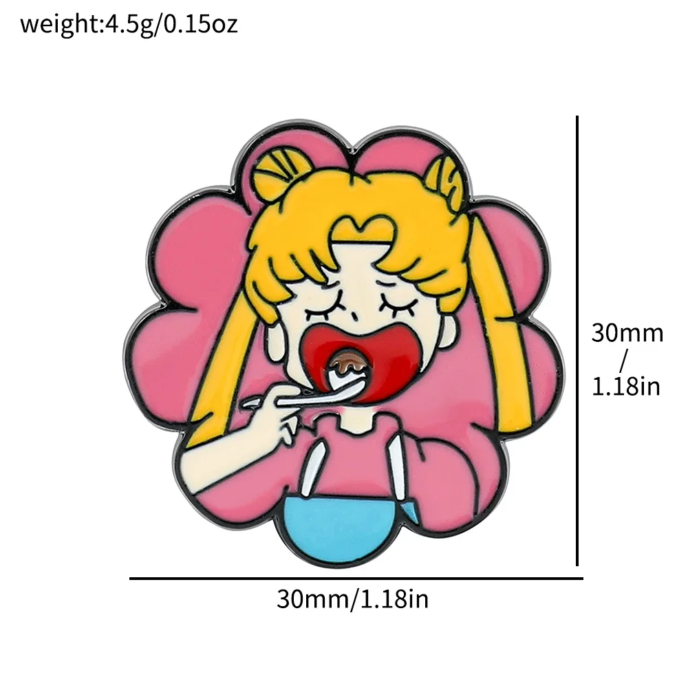 4 Pcs Classic Anime Brooch Cute Sailor Moon Enamel Pin Metal Badge Jewelry Clothing Backpack Accessories A Gift for Friends view 5