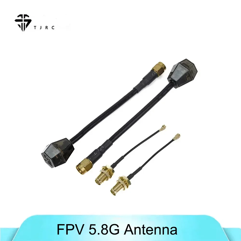 antena-fpv-tjrc-58g-lhcp-100mm-180mm-sma-com-adaptador-ufl-suporta-transmissao-o4-pro-para-drone-fpv-de-longo-alcance