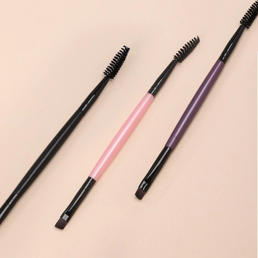 눈썹 브러쉬 속눈썹 빗 메이크업 브러쉬 듀얼 엔드 각진 브러쉬 2 in 1 속눈썹 눈썹 브러쉬 세트 메이크업 도구 속눈썹 브러쉬