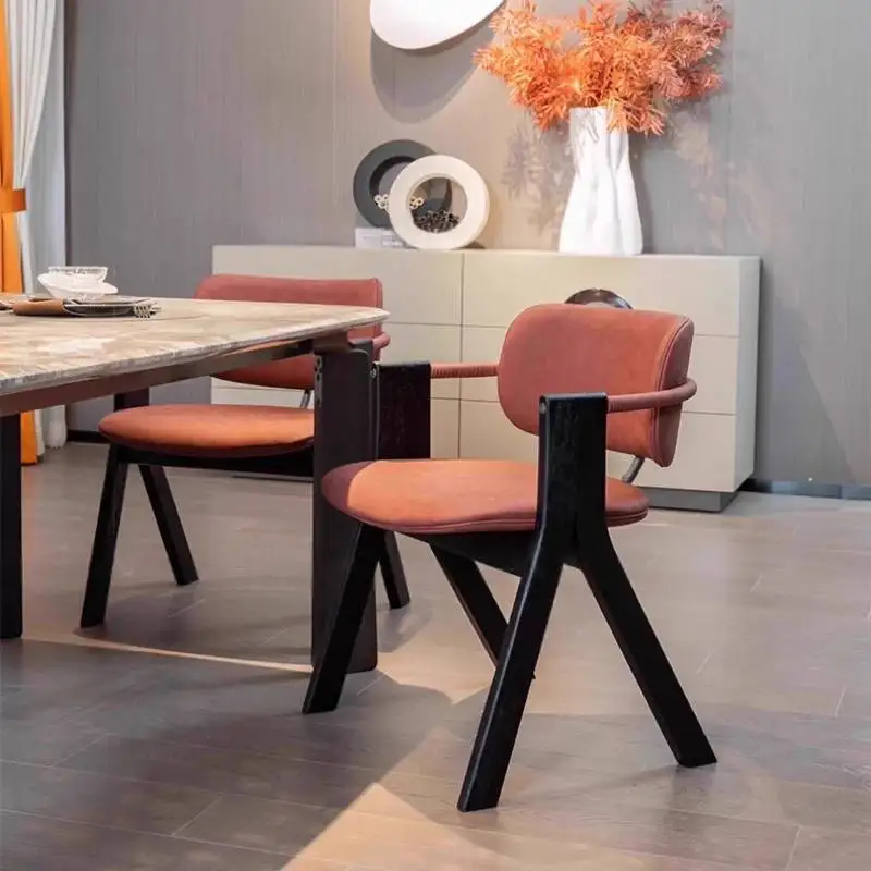 -*Patas de madera Sillas de Comedor reposabrazos de lujo verde diseño cómodo Silla de Comedor salón Sillas nórdicas Comedor muebles para el hogar