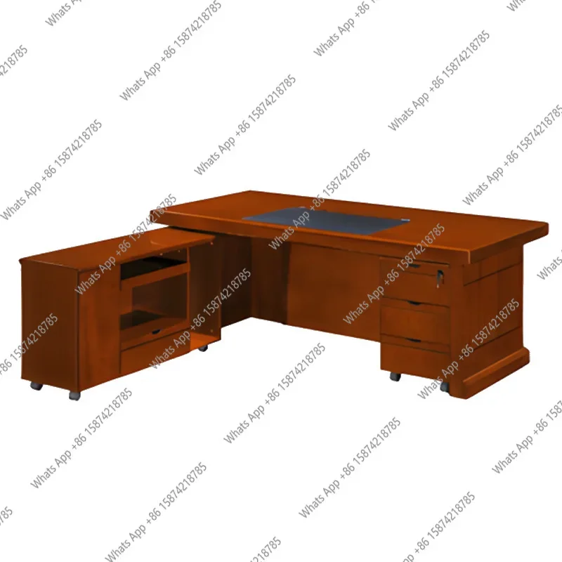 新中式風社長室デスクライト高級大型ダーク無垢材、コンピュータダーク禅デスク家具