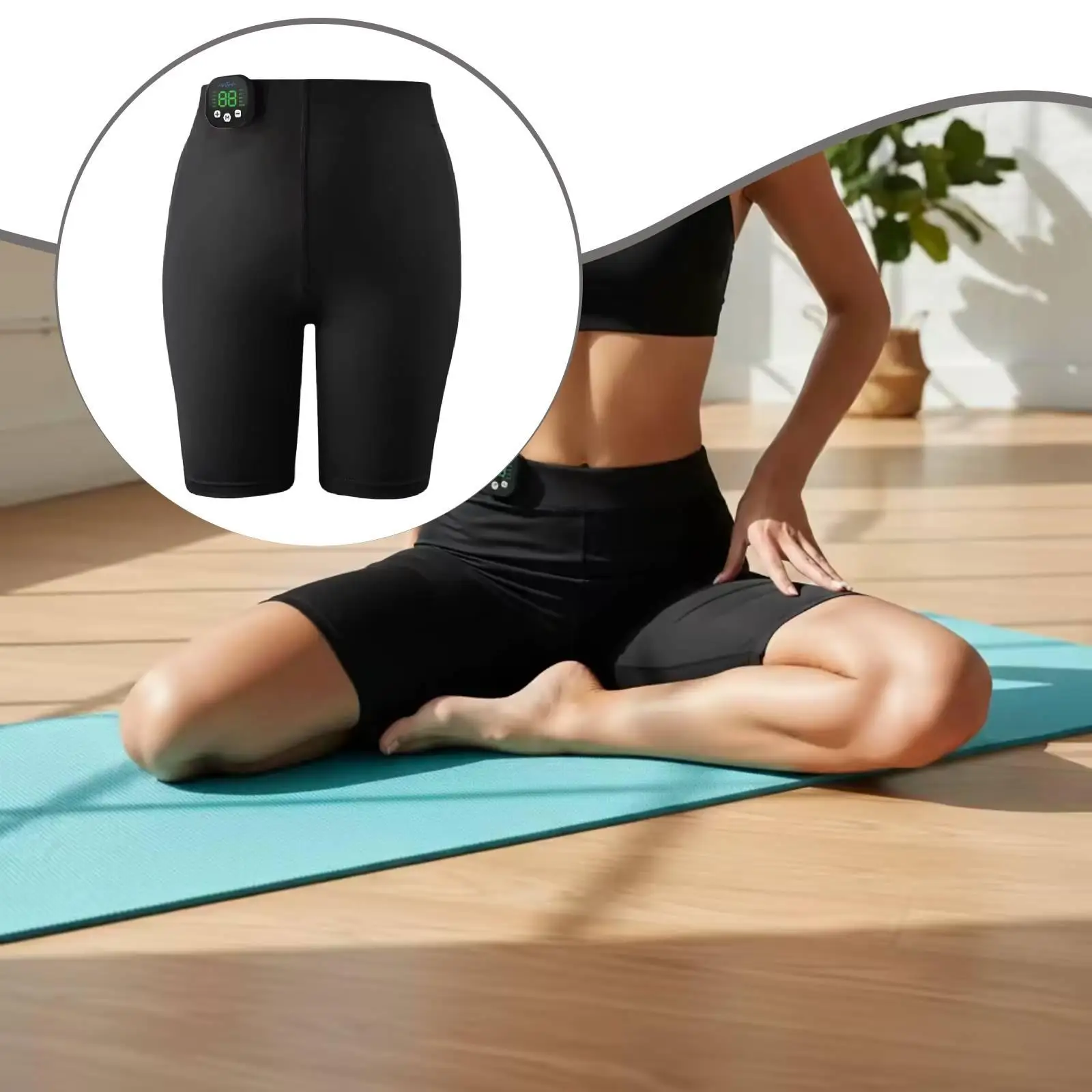 EMS High Waist Sport Shorts Thigh Contouring Core Support Reusable Leg Shaping EMS Toning Shorts