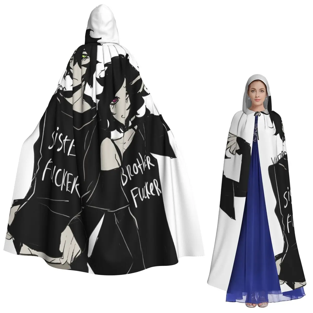 

Ashley And Andrew Long Hooded Cloak Witch Medieval Costume Cosplay Cape HalloweenParty Adult Unisex